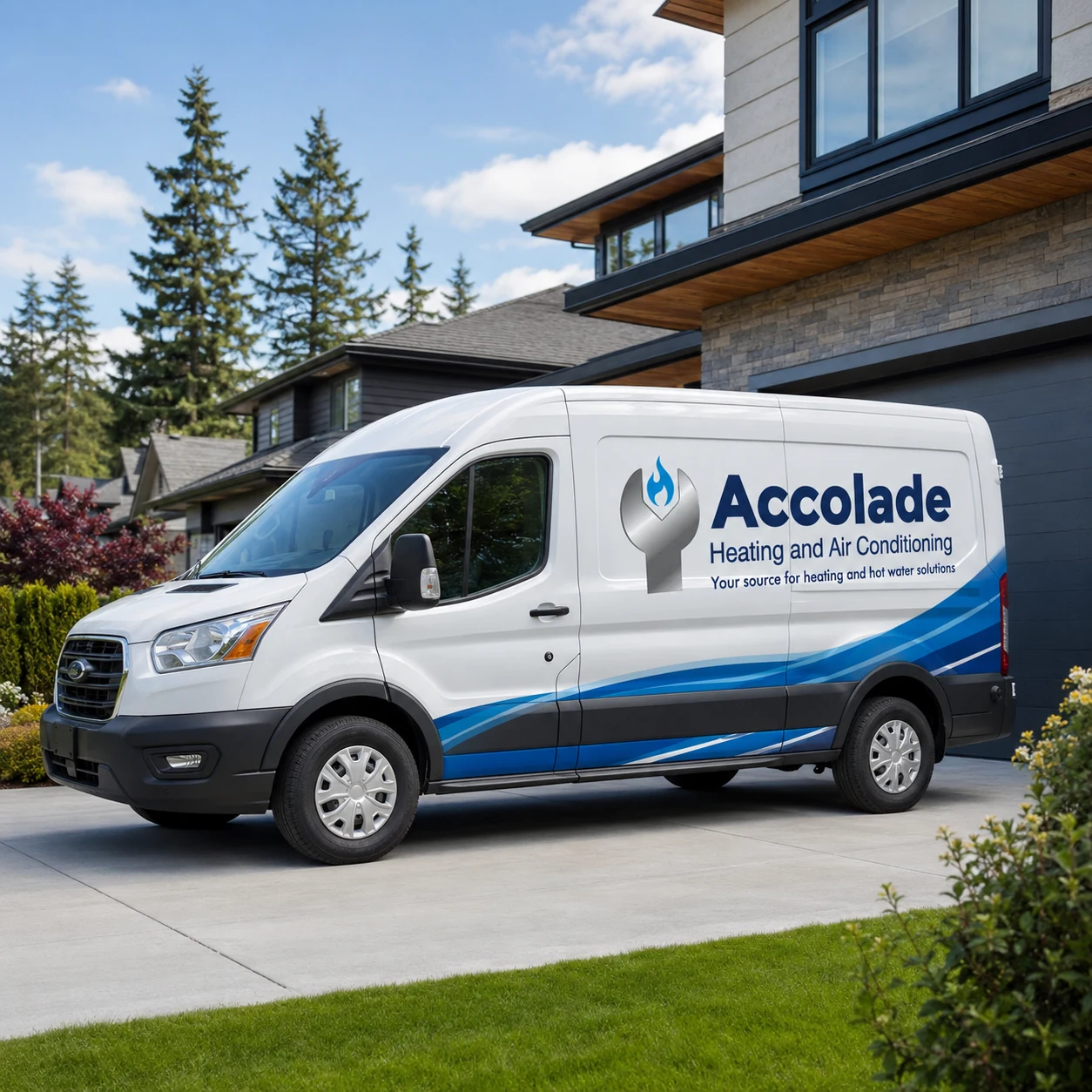 Accolade Heating service van supporting Morgan Creek HVAC appointments