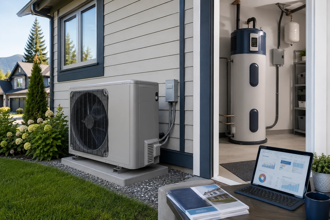 Residential heat pump and water heater equipment representing common BC rebate categories