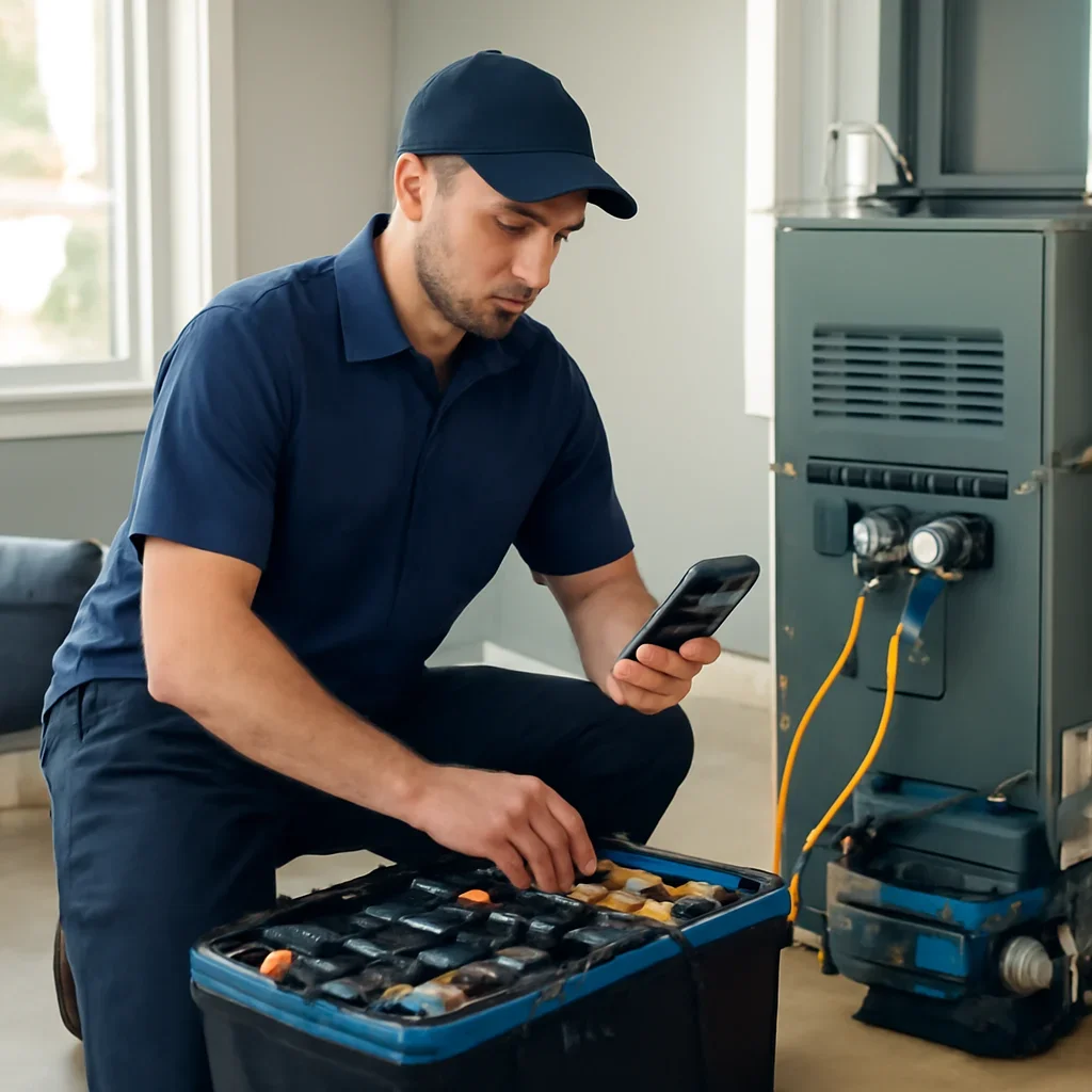 HVAC service process for fraser heights hvac services with organized tools and equipment