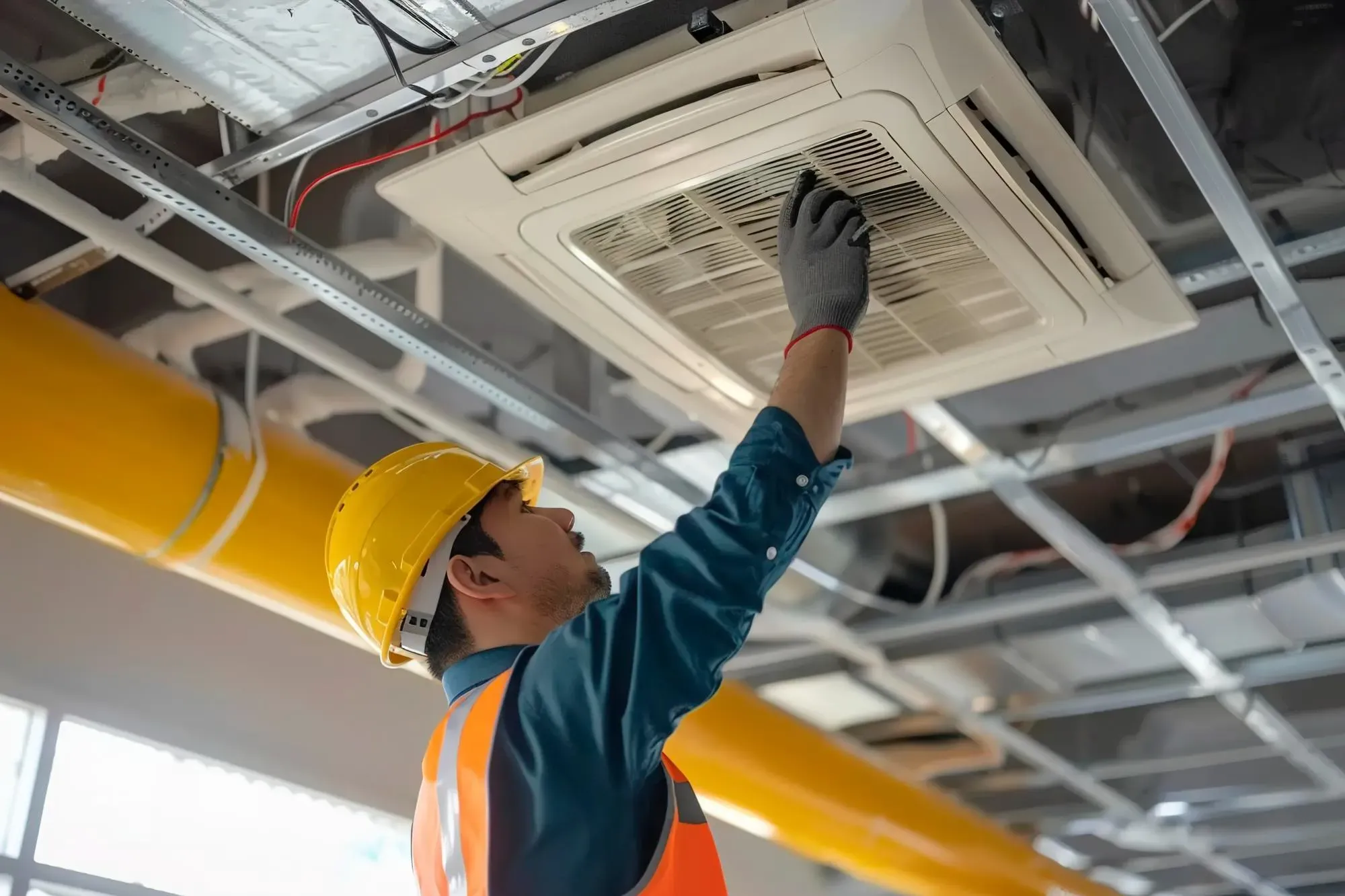 HVAC technician servicing residential heating equipment near Cloverdale, Surrey